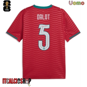 Portogallo Diogo Dalot #5 Prima Maglia Mondiali 2026 Manica Corta